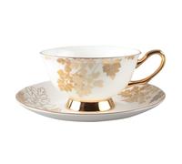 LKMYEOIC Porcelain Espresso Coffee Cup,Bone China Tea Cup Set,European Afternoon Tea Cup,Ceramic Mugs for Home Kitchen Restaurants,180ml (Gold-Hua)