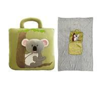 LKNBIF 2-in-1 Blanket and Pillow, Koala Travel Pillow & Blanket Hand Ultralight Portable, Throw Blankets for Long Airline Flights Business trip and Office, Plane Car Camping (Brown)