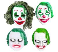 LKNBIF Joker Mask for Halloween, Masks for Cosplay Party, Horror Scary Mask, for Carnival Mardi Gras Evil Costume Party Props 4pcs