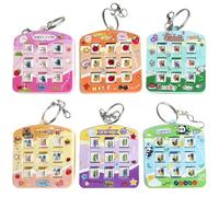 LKNBIF Keychains, 6 Pieces Board Games keyring, Dog Panda Keyring Charm, Colorful Key Rings Chains, Funny Mini Toys Game Keychains, Cute Party Bag Fillers, keychain cute for Backpack Purse Wallet B