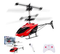 LKNBIF RC Helicopter Toy, Remote Control Helicopter for Kids, Altitude Hold RC Helicopters with Gyro Light Airplane Model Radio Controlled Aircraft Flying Toys Gift for Birthday, Christmas-Red