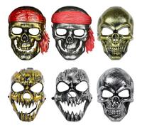 LKNBIF Skull Mask for Halloween, Masks for Cosplay Party, Horror Scary Mask, for Carnival Mardi Gras Evil Costume Party Props 6pcs