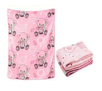 LKNBIF Teddy bear Fleece Blanket, Cute Teddy bear Throw Blanket, Sofa Throw, Cartoon Soft Blankets Fluffy Throws Kids Bedding for Sofa Office, Car Camping 130x100cm