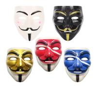 LKNBIF V for Vendetta Guy Mask for Halloween, Horror Scary Mask for Cosplay, for Carnival Mardi Gras Evil Costume Party Props 5pcs