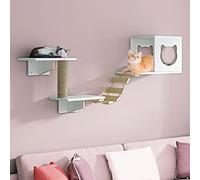 LKPMGOA Cat Climbing Shelf Wall Mounted, Cat Activity Tree with Scratching Posts, Widen the Platform, Reinforced Below, Save Space(5pcs)