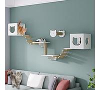 LKPMGOA Cat Shelves and Perches for Wall, Indoor Cat Climbing Shelf, Space Saving, Thickened Board, Suitable for Playing, Sleeping(8pcs)