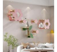 LKPMGOA Cat Shelves and Perches for Wall, Wall Mounted Cat Tree, Thickened Board, Expanded Space, for Sleeping, Playing and Scratching(8pcs)