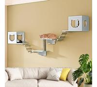 LKPMGOA Cat Wall Shelves Furniture Set, Shelves and Perches for Wall, Thickened board, widened platform, stable, Save space(7pcs)