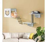 LKPMGOA Cat Wall Shelves Furniture Set, Shelves and Perches for Wall, Thickened board, widened platform, stable, Save space(5pcs)