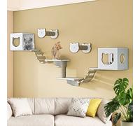 LKPMGOA Cat Wall Shelves Furniture Set, Shelves and Perches for Wall, Thickened board, widened platform, stable, Save space(9-3pcs)