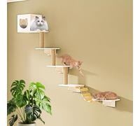 LKPMGOA Cat Wall Shelves Furniture Set, Shelves and Perches for Wall, Thickened board, widened platform, stable, Save space(9-1pcs)