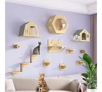 LKPMGOA Cat Wall Shelves Set, Cat Shelves and Perches for Wall, Widen the Platform, Thicken the Board, Expand Vertical Space(11pcs)