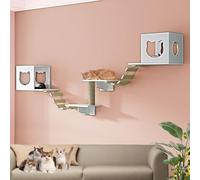 LKPMGOA Large Cat Wall Shelves, Cat Shelves and Perches for Wall, Thickened and Widened Board, Expanded Space, Various Styles DIY(7pcs)