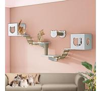 LKPMGOA Large Cat Wall Shelves, Cat Shelves and Perches for Wall, Thickened and Widened Board, Expanded Space, Various Styles DIY(8pcs)