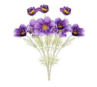 LKPOMI 3 Pcs Artificial Cosmos Flowers Plants 32.7 Inch Long Stem Faux Bouquets Silk Floral Arrangements for Home Kitchen Garden Party Table Centerpieces Decor (Purple Blue)