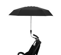 LKPOMI 35 Inch Chair Umbrella with Universal Clamp Sun Protections Rainproof Clip on Beach Wheelchair Umbrella Portable Outdoor Umbrella for Camping Chair Strollers Golf Carts(Black)