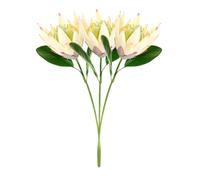 LKPOMI 3pcs Artificial Protea Flowers 16 Inch Fake Silk Flowers Bouquet Faux Protea Floral Arrangements for Wedding Table Centerpieces Home Decor(Beige)