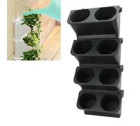 LKPOMI Self Watering Wall Planter with 8 Pots, Vertical Garden Hanging Planter Boxes for Indoor Outdoor Balcony Yards Home Decor (Black Green)