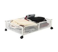 LKPOMI Under Bed Storage with Wheels Under Bed Shoe Storage Organizer Metal Under Bed Storage Containers Drawer For Bedroom Clothes Shoes Blankets(1pc White)