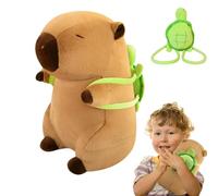 LKPUPKJ 25 cm Capybara Cuddly Toy with Turtle Backpack, Capybara Plush Toy, Capybara Stuffed Toy, Plush Toy Water Pig, Cute Capybara Cuddly Toy, Capybara Plush for Girls and Boys