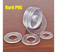 Lkq-Flat Washer M2 M2.5 M3 M4 M5 M6 M8 M10 M12 Soft Hard PVC Washer Transparent Thin Plastic Clear Shock-proof Gasket for Insulation Screw firmly and durable(Hard,M3x6x1mm (100pcs))