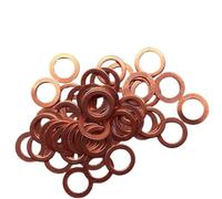 Lkq-Flat Washer M3 M4 M5 M6-M27 M30 Boat Red Brass Copper Crush Sealing Washer Flat Seal Ring Gasket, firmly and durable(M8x18x1.5 (5pcs))