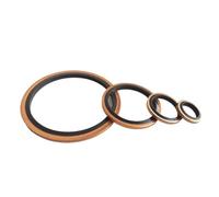 Lkq-Flat Washer M6/M8/M10/M12/M14/M16~60mm High Press Hydralic Rubber Oil Pipe Pad Seal Gasket NBR Metal Copper Bonded Washer，10pcs, firmly and durable(M45)