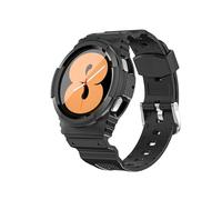 LKQASD Carbon fiber Band Compatible with Galaxy Watch 4 44mm 40mm TPU Rugged Case+bracelet correa Compatible with Galaxy Watch 4 Classic 46mm/42mm strap (Color : Black, Size : 4 classic 46mm)
