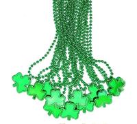 LKQBBSZ 3Pcs St Patricks Day Necklaces Accessories, Shamrock Irish Green Beads Saint Patrick's Day Necklace Bulk