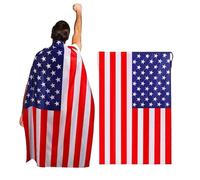 LKQBBSZ American Flag Cape Cloak Costume, 4th of July Independence Day Decoration, USA Patriotic Flag Cloak for Men Women