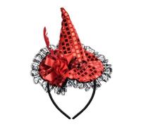 LKQBBSZ Halloween Sequins Witch Headbands Witch Hats for Women Halloween Party Favor, Cosplay, Witch Costume