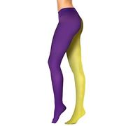 LKQBBSZ Mardi Gras Tights Full Length Costume Leggings Purple Yellow Green Dance Tutu for Mardi Gras Party Costume Supplies, Yellow Purple, Medium