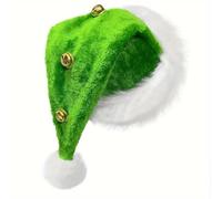 LKQBBSZ Super Soft Santa Hat for Women Men Xmas Holiday New Year Party. (Green)