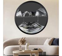 LKQTNDA Moving Sand Art Decor, 360° Rotatable 3D Dynamic Sand Painting Deep Sea Sandscape, Wall Mounted Sand Art Liquid Motion, for Home Office, Relaxing Decorative Mood Gift,L-24in/61cm