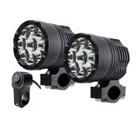 LKRGBXA 9 LED Auxiliary Headlights For Motorcycle Lights 12-80V High/Low/Strobe Long For Range Additional Moto Fog Light Motocross Spotlight Front Headlight(2pcs with Switch B)