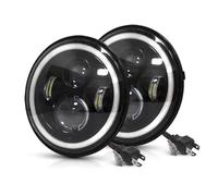 LKRGBXA Car Headlamp 2pcs For Hummer H1 H2 2003 2004 2005 2006 2007 2008 2009 12V 24V Car Led 7inch Led Headlight DRL H4 Hi-Lo With Halo Angel Eyes Headlamp Head Lamp