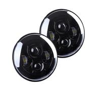 LKRGBXA Car Headlamp For Mazda For Miata For MX-5 For MX5 1990 1991 1992 1993 1994 1995 1996 1997 Car 7Inch Led Headlight Round Angel Eyes Halo Front DRL Lights Head Lamp(No Halo Black)
