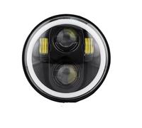 LKRGBXA Motorcycle Headlight 5.75 Inch Halo Angel Eyes LED Headlight For Sportster 1200 883 For Street 500 750 5-3/4" Projector Round Headmp(40w)