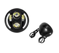 LKRGBXA Motorcycle Headlight 5.75 Inch Motorcycle Led Headlight Universal 6.5" Round Head Light For Sportster For Cafe Racer For Suzuki(Set B)
