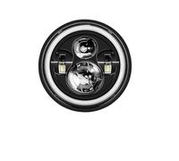 LKRGBXA Motorcycle Headlight 7 Inch Motorcycle LED Headlight Round For Cafe Racer For Road King For Wrangler Jk(1Piece headlight Black 1)