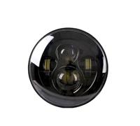 LKRGBXA Motorcycle Headlight 7 Inch Motorcycle LED Headlight Round For Cafe Racer For Road King For Wrangler Jk(1Piece headlight Black)