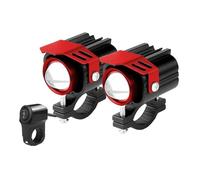 LKRGBXA Motorcycle Headlight Front 12-80V Additional LED Headlights Motorcycle Spotlights White/Amber Auxiliary Dirt Bike Fog Lights(Red)