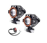 LKRGBXA Motorcycle Headlight Front 2×LED Angel Eye For Mini Motorcycle Headlight Auxiliar Driving Lamp Led Flashlight Motorbike Front Spotlight For ATV Scooter Accessories(2pieces Red)