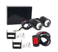 LKRGBXA Motorcycle Headlight Front 2Pieces Universal Motorcycle LED Headlight Projector Lens Dual Color For ATV Scooter Driving Lamp Fog Light Auxiliary Spotlight