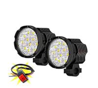 LKRGBXA Motorcycle Headlight Front For Motorcycle Fog Lights Additional Spotlights LED Light 12-80V Long High/Flash Farol Auxiliary Headlights(2pieces with Abs Switch)