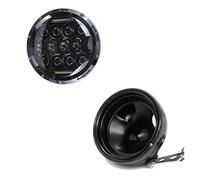 LKRGBXA Motorcycle Headlight Front For Suzuki 7 Inch Led Motorcycle Headlight 40W/60W/80W/90W And 7inch Shell Housing Brackets Moto(75W Black 1set E)