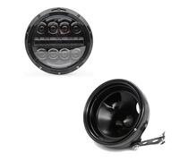 LKRGBXA Motorcycle Headlight Front For Suzuki 7 Inch Led Motorcycle Headlight 40W/60W/80W/90W And 7inch Shell Housing Brackets Moto(80W Black 1set F)