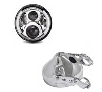 LKRGBXA Motorcycle Headlight Front For Suzuki 7 Inch Led Motorcycle Headlight 40W/60W/80W/90W And 7inch Shell Housing Brackets Moto(60W Chrome 1set D)