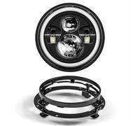 LKRGBXA Motorcycle Headlight Motorcycle 7 Inch LED Headlight With 4-1/2" 4.5inch Auxiliary Fog Passing Light Mp For Touring For Electra For Glide(Black DRL)