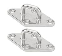 LKRPOUTYR 2 Pcs Ceiling Hook Pad, 316 Stainless Steel Eye Plate Top Mount Hanger Hook for Marine Use, Rhombus Shape Wall Ceiling Mount Hanging Hardware with Four Mounting Holes